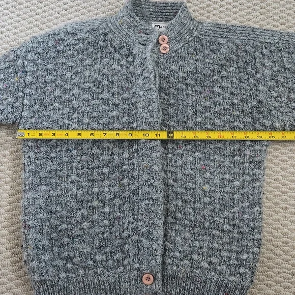 Vintage Marella Grey Knit Popcorn Cardigan Size Medium - Picture 7 of 8